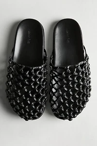 Sabot cuir tressé