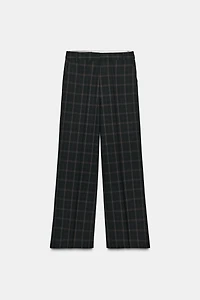 HIGH-WAISTED PLAID PANTS