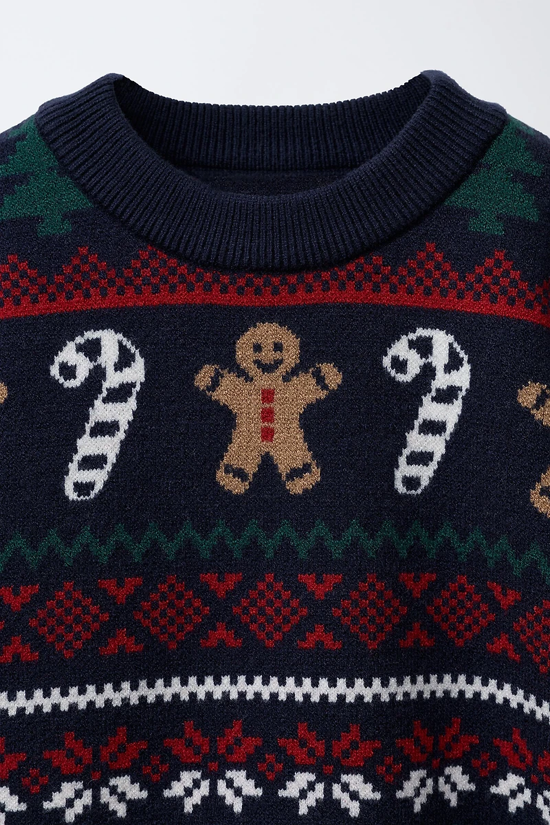 BISCUIT JACQUARD KNIT JUMPER