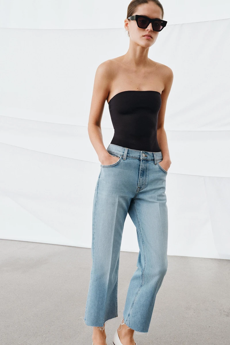 ZW COLLECTION MID-RISE CROPPED FLARE JEANS