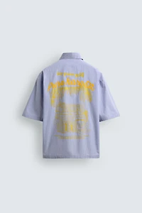 COMBINATION GRAPHIC PLAID SHIRT