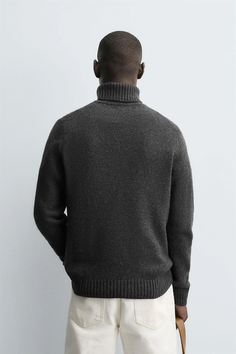 PULL COL MONTANT MÉLANGE LAINE