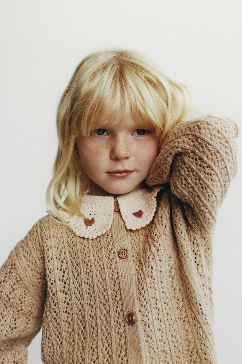 GILET EN MAILLE COL CROCHET