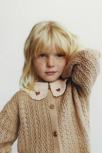 GILET EN MAILLE COL CROCHET