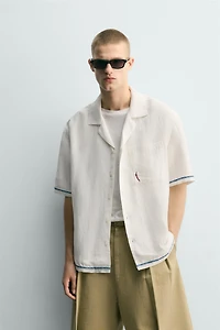 CONTRAST EMBROIDERED VISCOSE