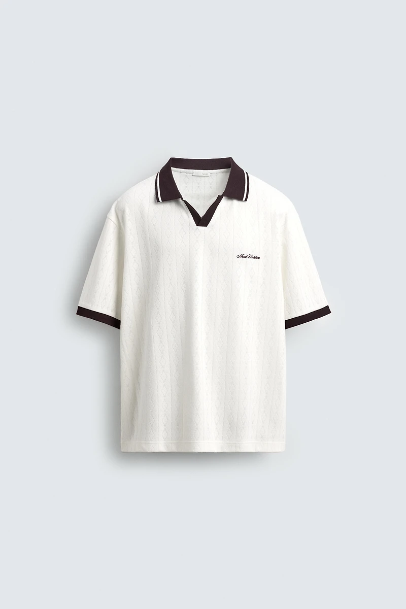 POLO JACQUARD VERTICAL BRODÉ