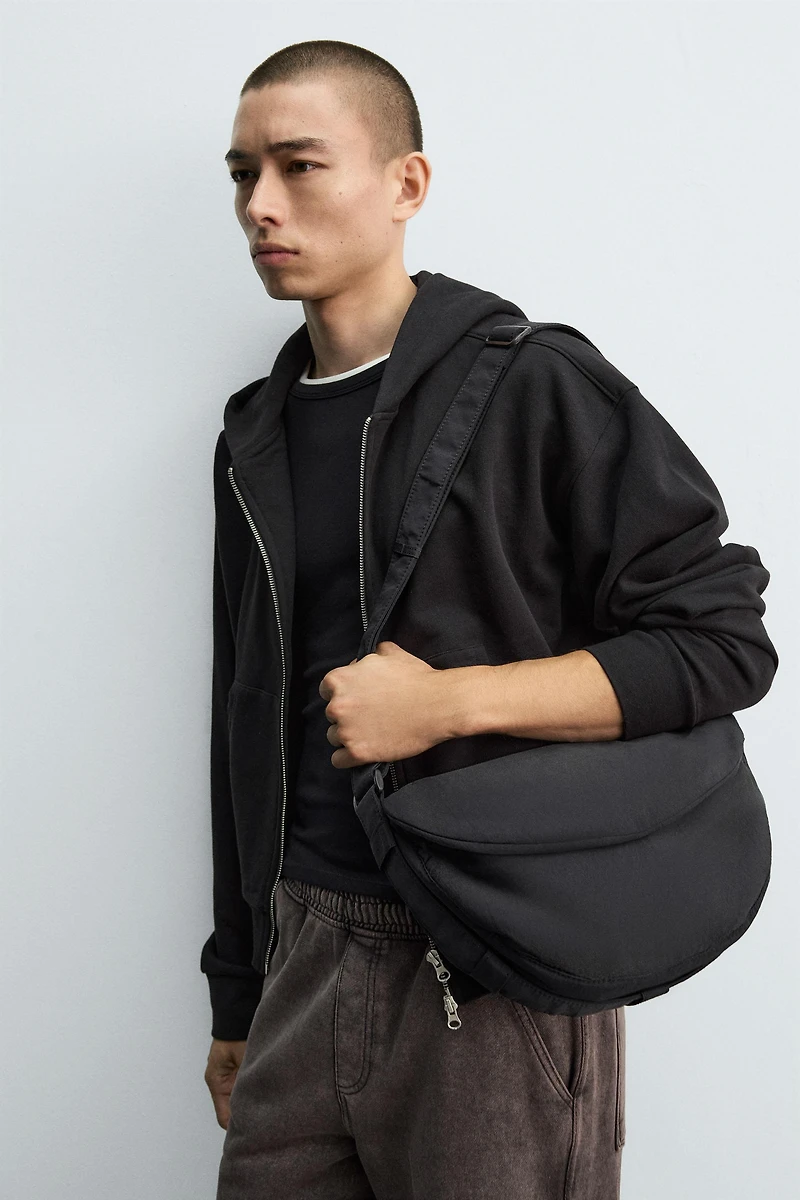 FLAP NYLON CROSSBODY BAG