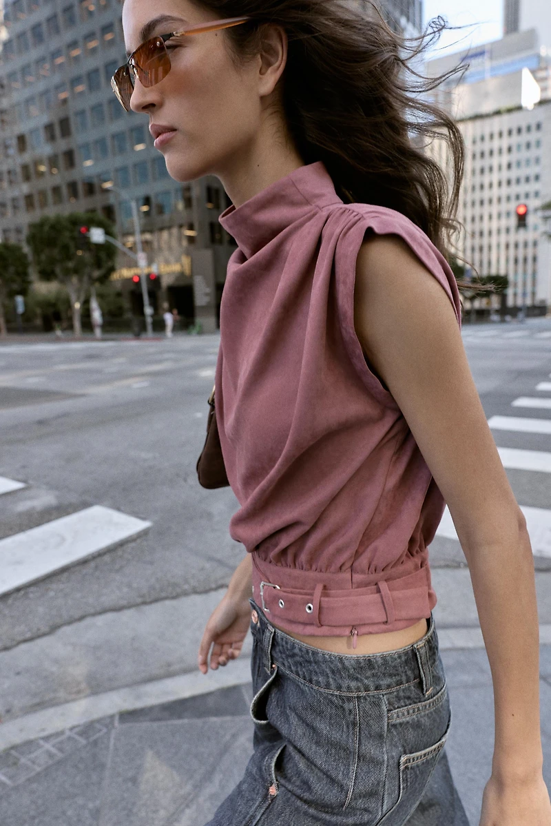 TOP BOUCLE EFFET DAIM