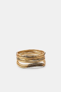 LOT DE 6 BRACELETS RIGIDES BRILLANTS