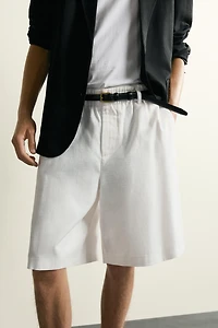 COTTON-LYOCELL WIDE FIT SHORTS