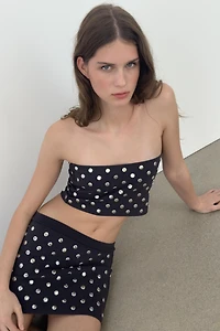 STUDDED MINI SKIRT