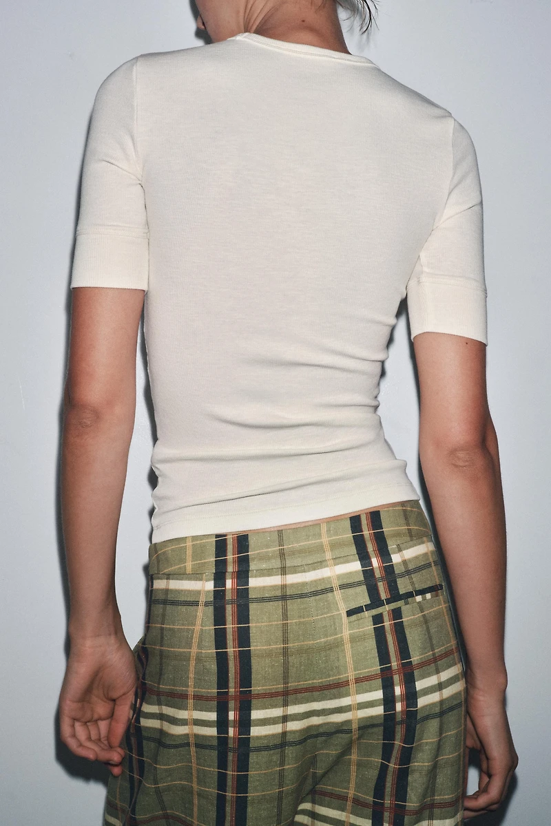 SHORT SLEEVE RIB T-SHIRT