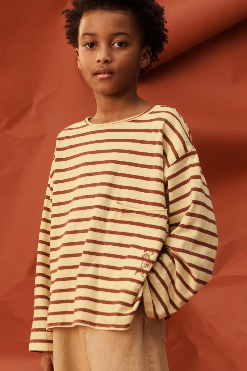 LIMITED EDITION EMBROIDERED FLORAL STRIPED T-SHIRT