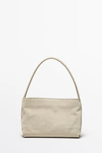 Split suede leather shoulder bag
