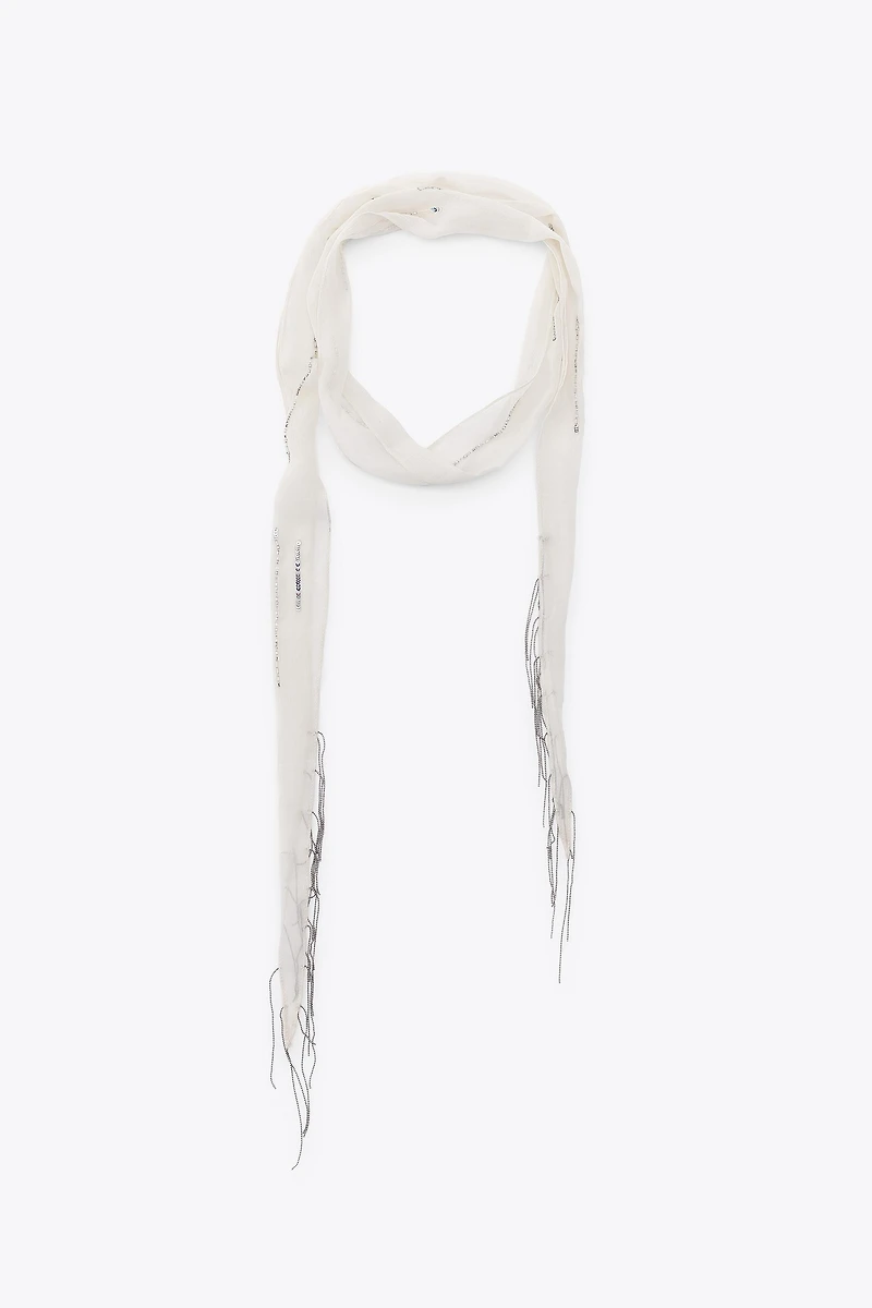 BEADED FRINGE SCARF