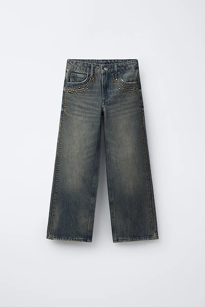 WIDE LEG JEANS WITH STUDS