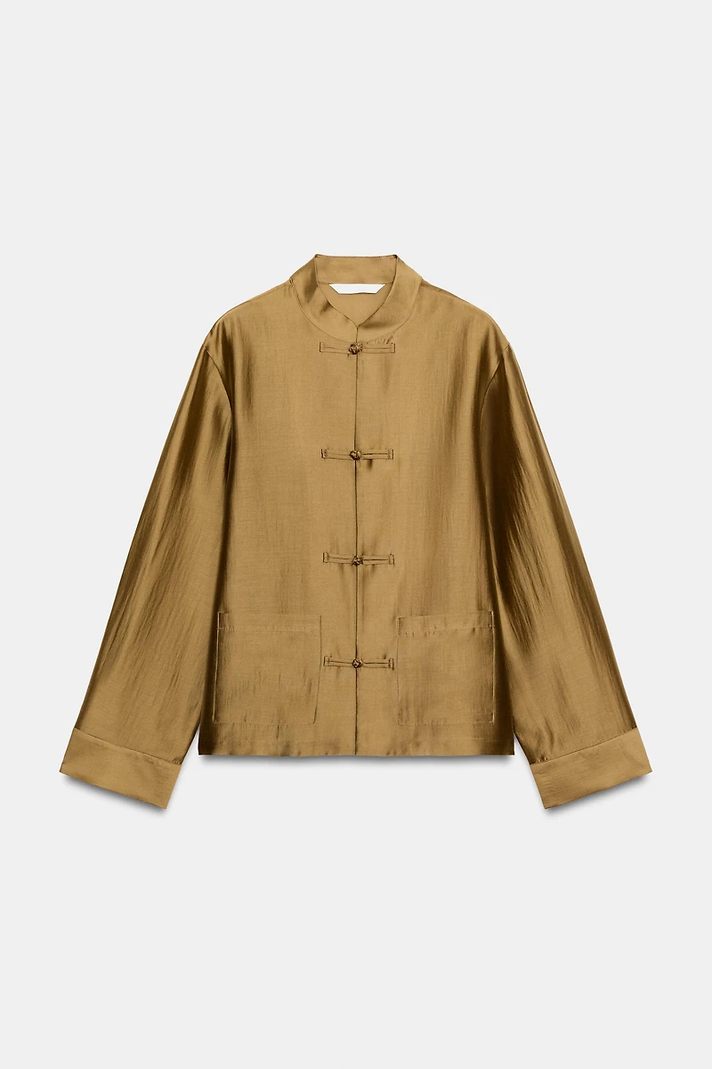 SATIN EFFECT FIREMAN CLASP SHIRT ZW COLLECTION