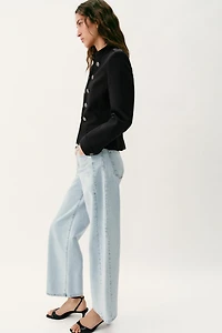 FITTED JACKET WITH SHOULDER PADS AND BUTTONS