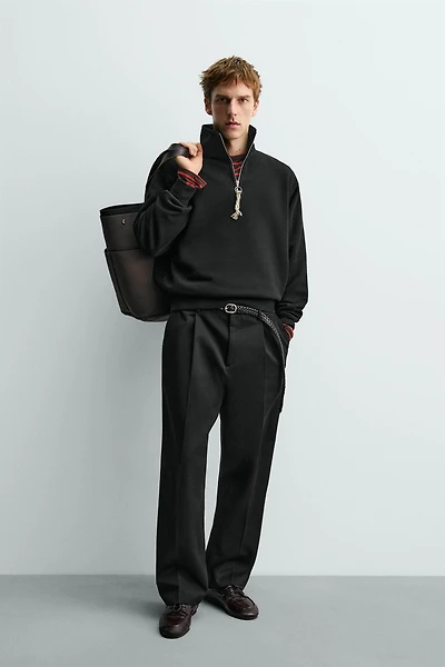 AARON LEVINE X ZARA QUARTER-ZIP SWEATSHIRT WITH TAPE DETAIL