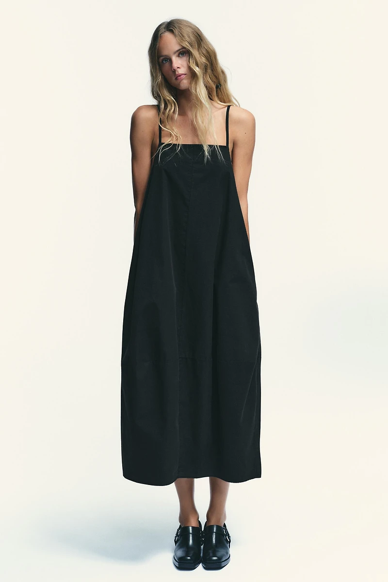 MIDI DRESS WITH BACK PLEAT