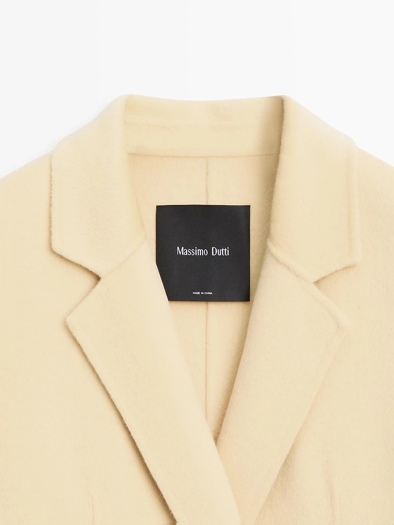 Long wool blend surplice coat