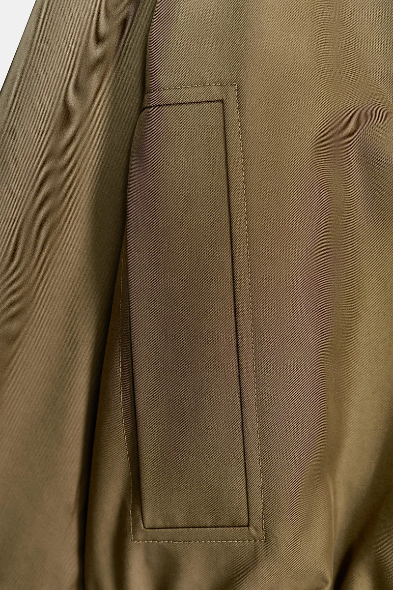 QUILTED FAUX FUR COLLAR TRENCH COAT ZW COLLECTION