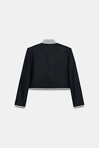 VESTE COURTE BIMATIÈRE CARREAUX VICHY