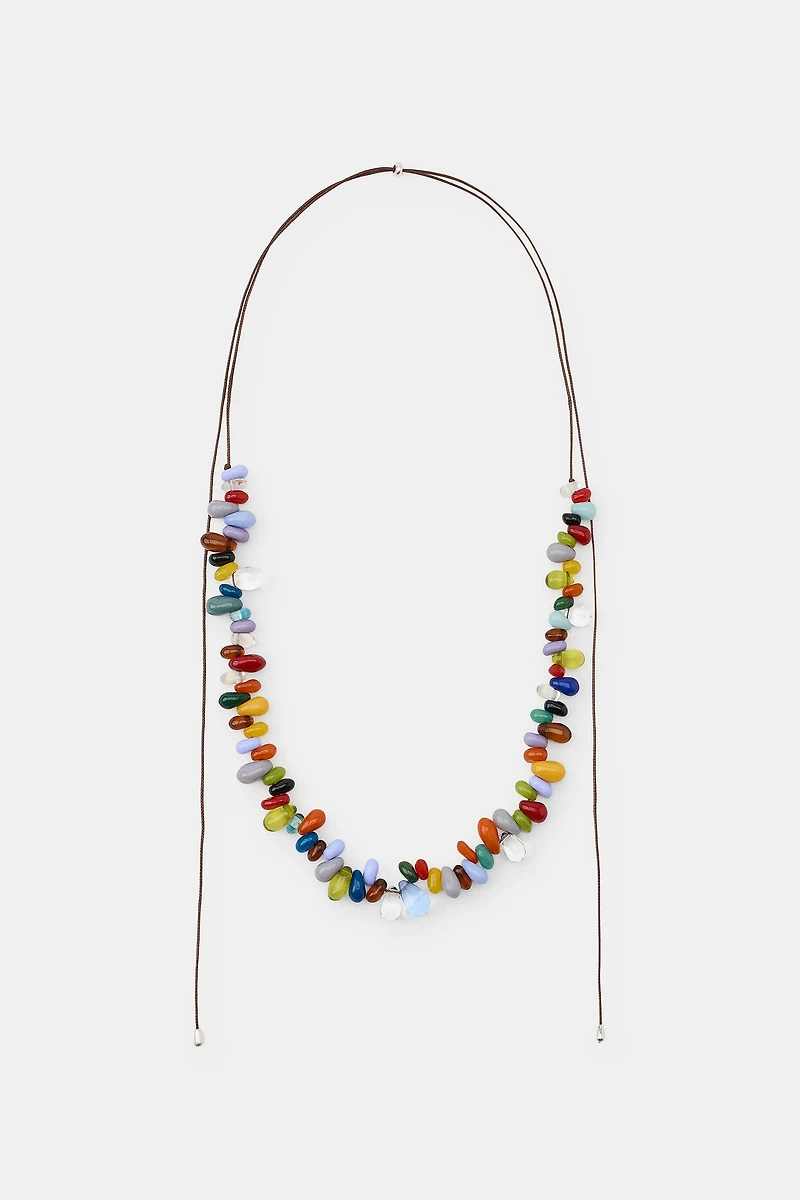 RESIN PIECE CORD NECKLACE