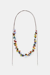RESIN PIECE CORD NECKLACE