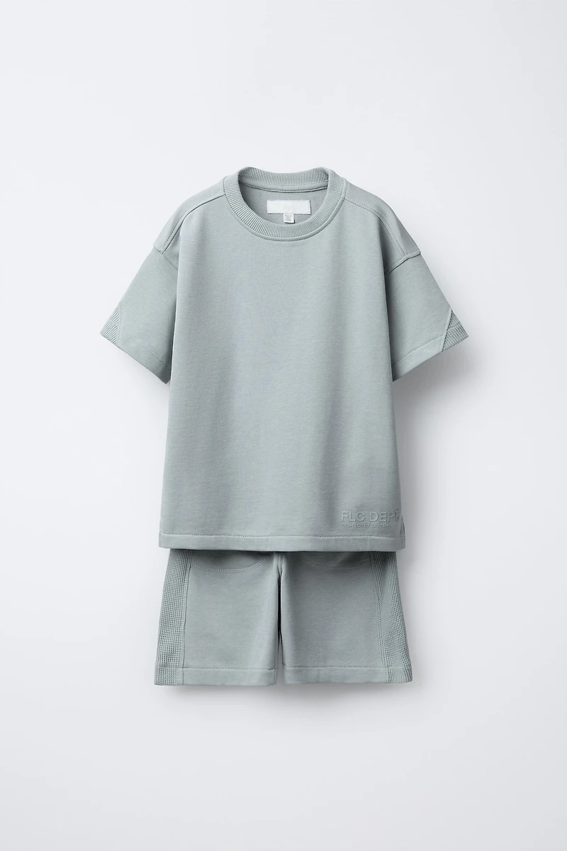 WAFFLE T-SHIRT AND BERMUDA SET