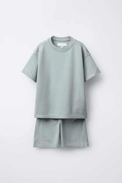 WAFFLE T-SHIRT AND BERMUDA SET