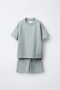 WAFFLE T-SHIRT AND BERMUDA SET