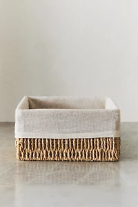 SQUARE FABRIC-LINED BASKET