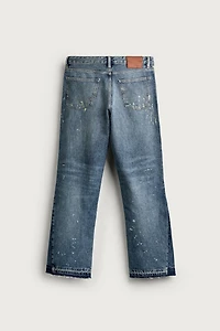 SPLATTER PRINT FLARE FIT JEANS
