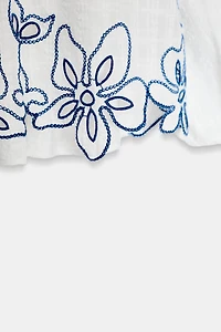 BLOUSE BRODÉE À FLEURS