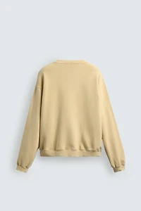 WASHED TEXT PRINT SWEATSHIRT
