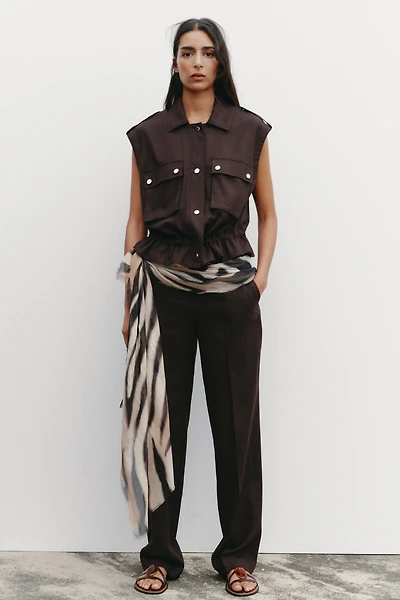 GILET CARGO AVEC LIN