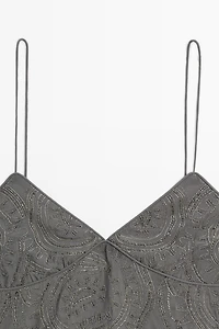 Strappy top with embroidered detail