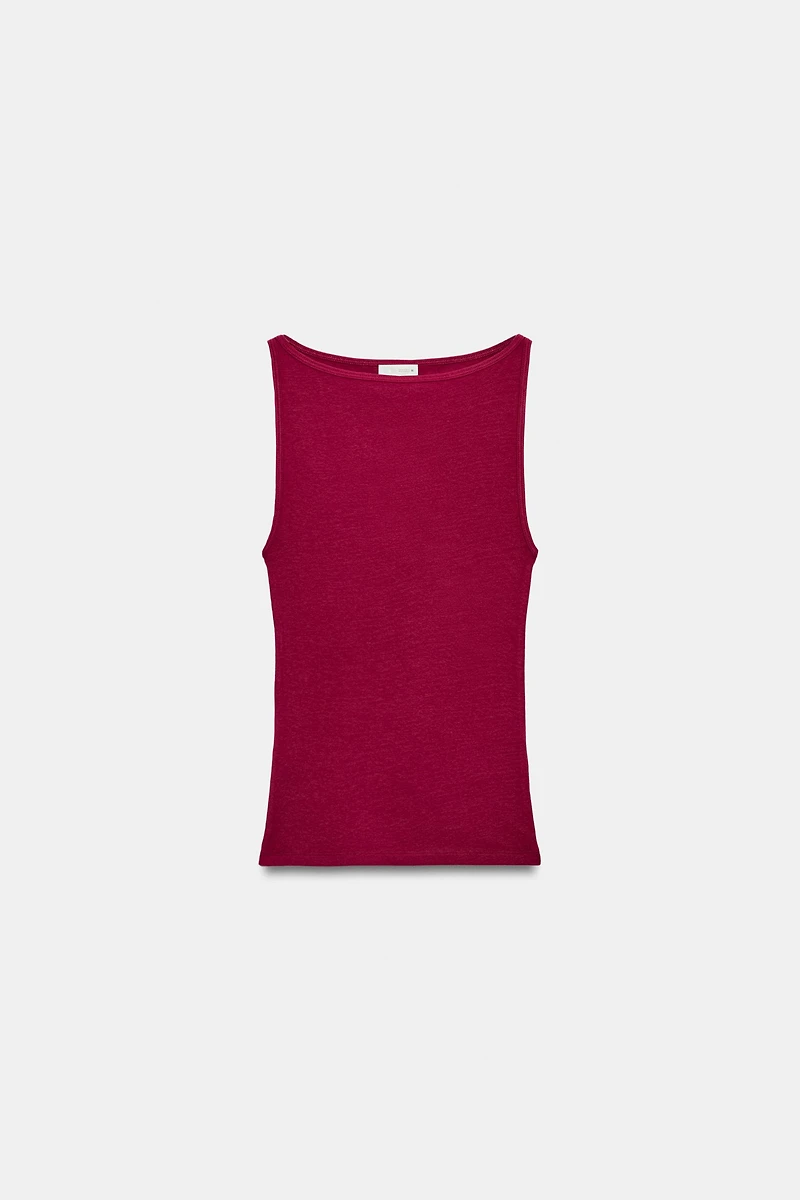 MINIMAL SLEEVELESS T-SHIRT