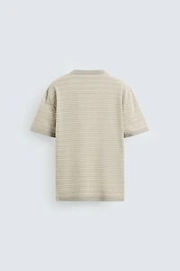 T-SHIRT EN MAILLE COTON ET LIN RAYÉ