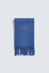 BRUSHED TEXTURE FRINGED SCARF