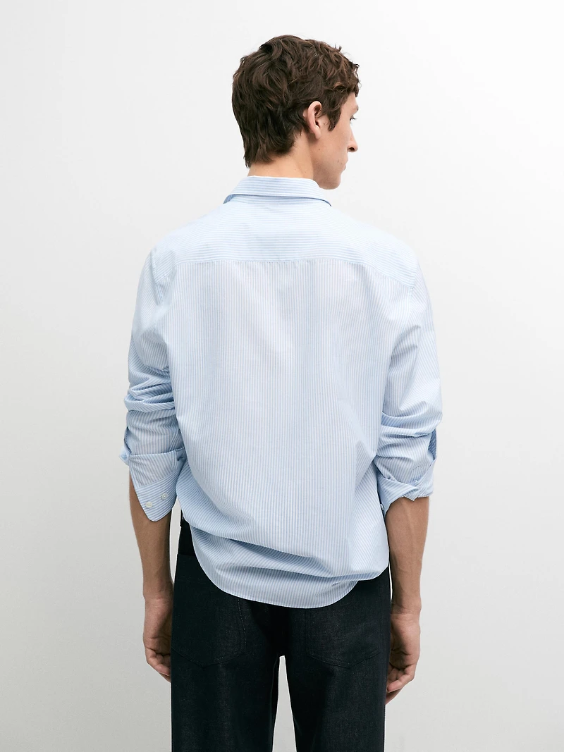 Chemise regular fit à rayures 100 % coton