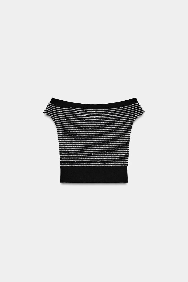 TOP BOUCLÉ À RAYURES