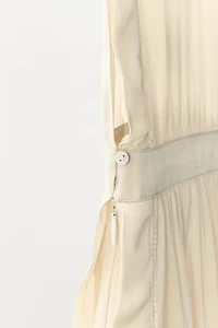 SATIN DRESS WITH 3D FLOWERS