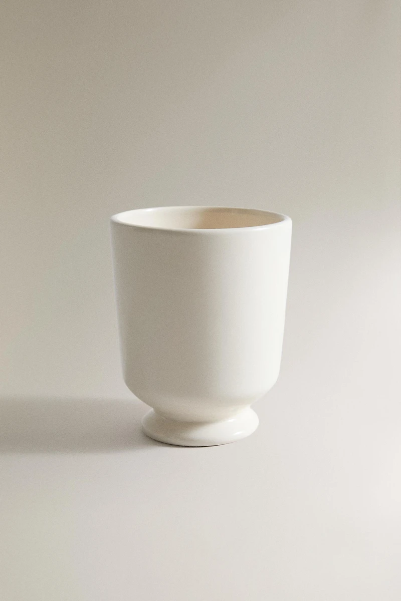 CREAM CERAMIC TOOTHBRUSH TUMBLER