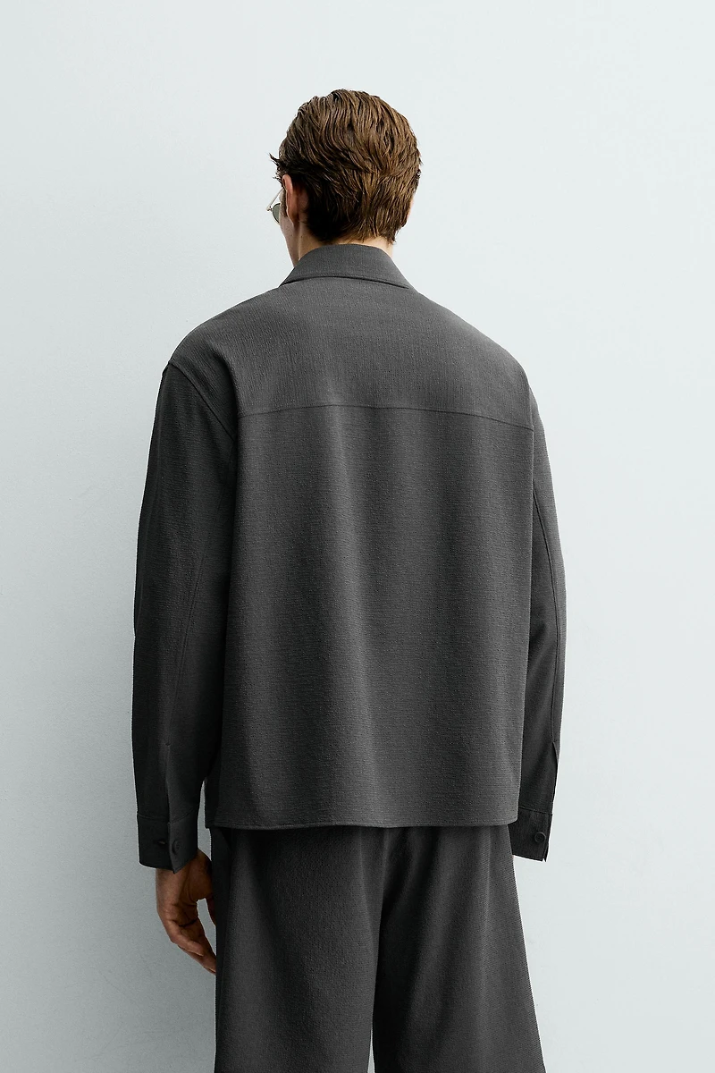 RELAXED FIT IRREGULAR TEXTURE OVERSHIRT