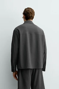 RELAXED FIT IRREGULAR TEXTURE OVERSHIRT