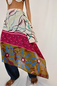 LINEN BLEND PRINTED SCARF