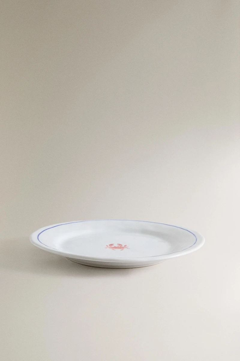 CRAB STONEWARE DESSERT PLATE