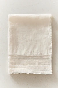 EMBROIDERED LINEN BORDER TOWEL